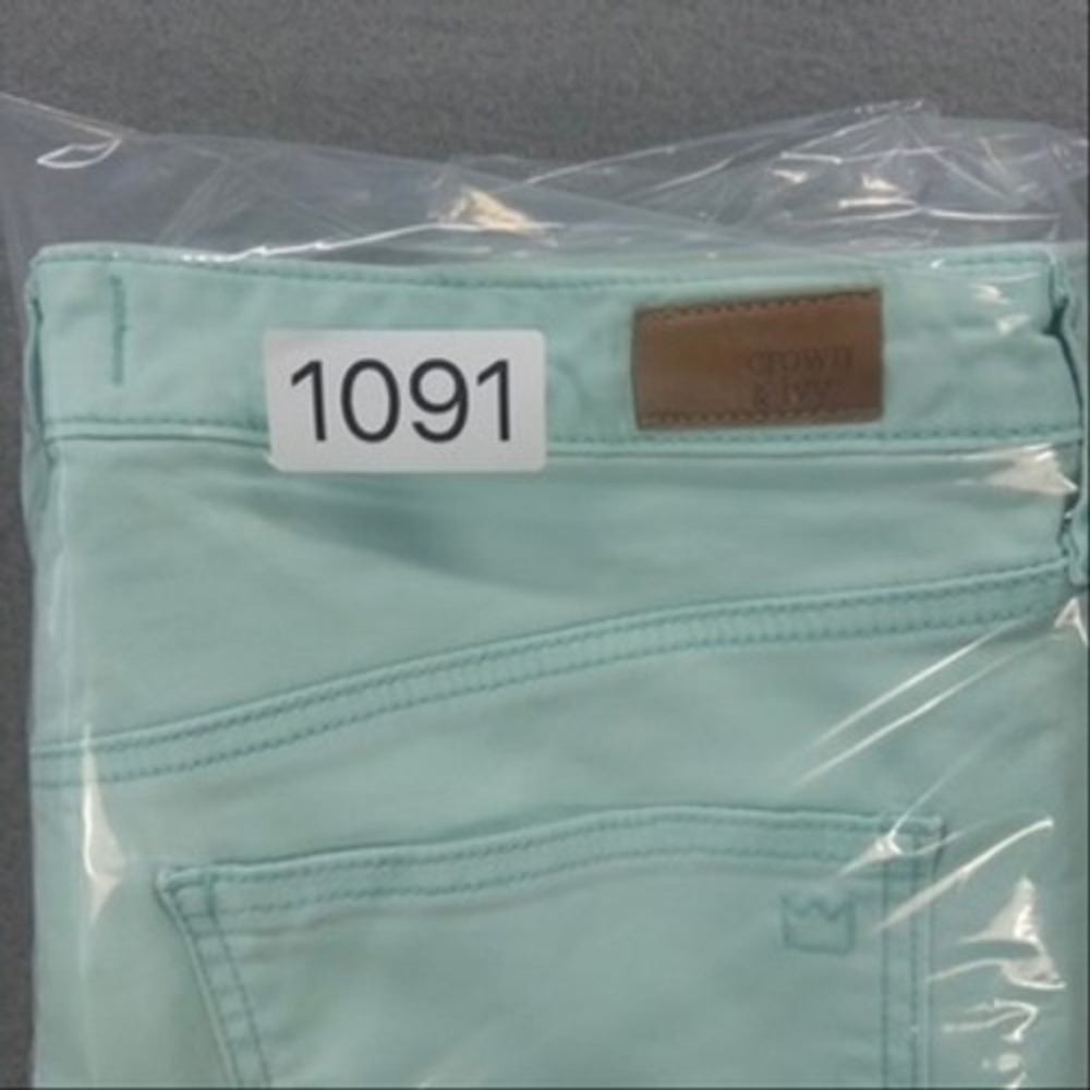 High Rise Skinny Coastal Grandma Jeans Womens 12R Mint Green Denim Preppy Summer - Picture 12 of 12